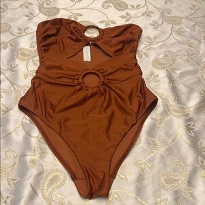Stylish golden Brown zimmermann One Piece Swimsuit. US. 6